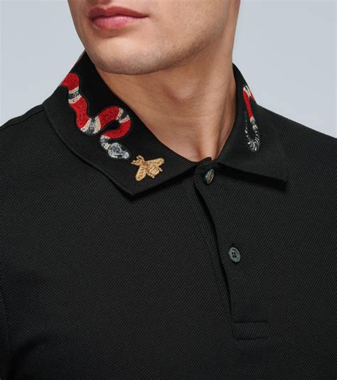 black gucci shirt polo|gucci polo shirt snake collar.